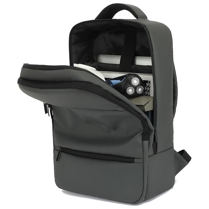 Celly BUSINESSBPACKGR Zaino per Computer Portatile fino a 15.6'' in Nylon con 2 Scomparti e Chiusura a Cerniera colore Grigio