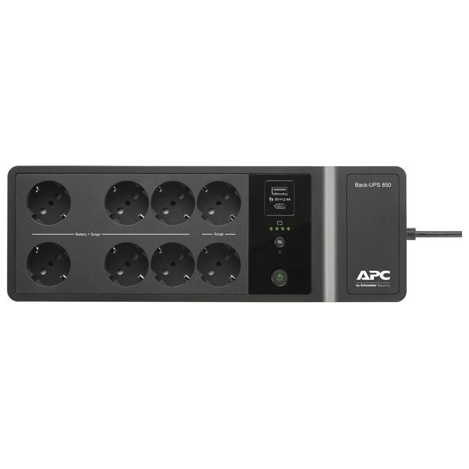 APC BE850G2-IT Gruppo di Continuita' UPS Standby Offline 850 VA 520 W 8 Prese Protezione Sovratensioni colore Nero