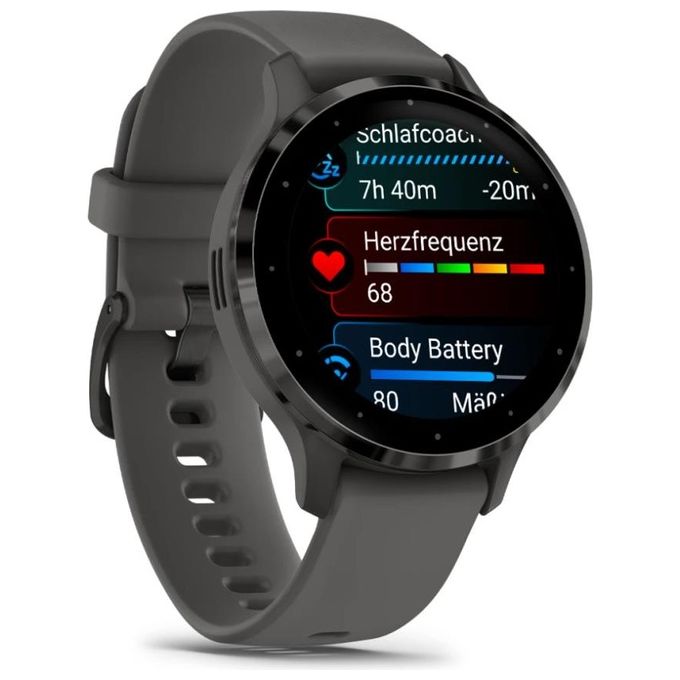 Garmin 010-02785-00 Venu 3S Smartwatch AMOLED 1.2'' 41 mm GPS Wi-Fi Garmin Pay Touch Screen Color Pebble Gray and Slate