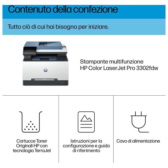 HP 499Q8F Color LaserJet Pro Stampante Multifunzione Laser A4 25 ppm Fronte Retro Auto Wi-Fi Ethernet Fax ADF 50 Fogli colore Blu