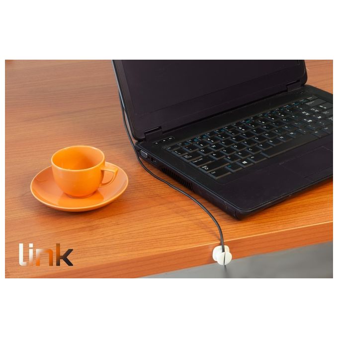 Link KIT_ 4 Pezzi Supporti per Gestione Cavi Bianco