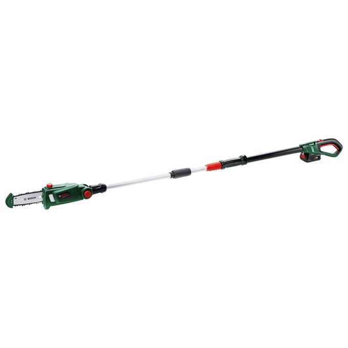 Bosch 06008B3100 UniversalChainPole 18 Potatore telescopico a batteria 18 Volt 2,5 Ah lunghezza barra 20 cm testa inclinabile 120° colore Nero