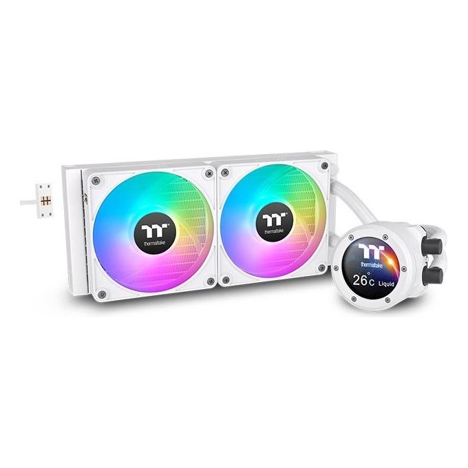 Thermaltake 799983 TH280 V2 Ultra EX ARGB Raffreddatore a Liquido All-In-One con Display LCD 2.1'' 480x480 e Illuminazione RGB Indirizzabile colore Bianco
