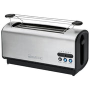 Clatronic TA 3687 Tostapane 4 Fette Fessura Lunga 1200 W Scongelamento Riscaldamento Stop Rapido colore Nero Inox