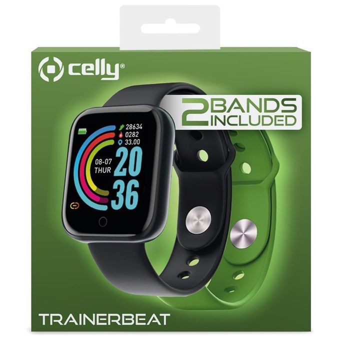 Celly TRAINERBEATGN Trainerbeat Smartwatch 1.44'' Bluetooth 5.0 Cardio SpO2 Sonno IP67 15 GB colore Verde