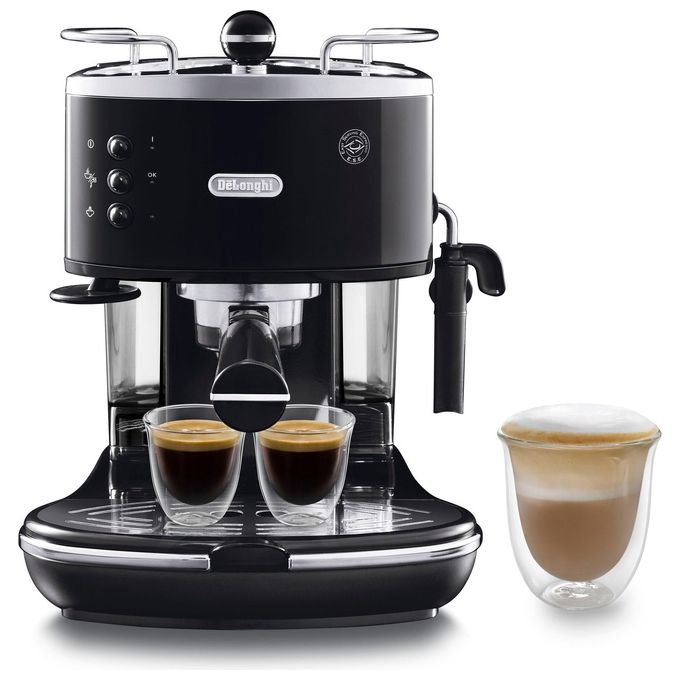 De'Longhi, Macchina Espresso Manuale, Icona Classic, Nero, Acciaio Inox