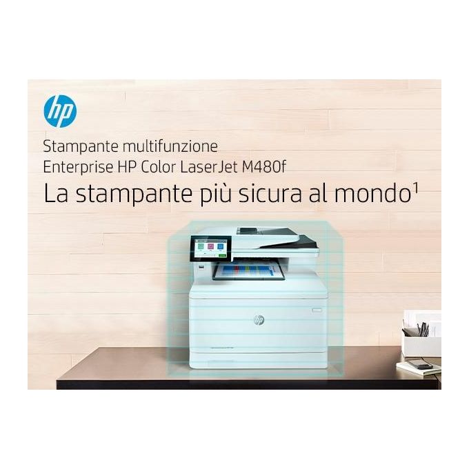 HP 3QA55A Color LaserJet Enterprise MFP M480f Stampante Multifunzione Laser A4 27 ppm colori Fronte Retro Automatico Fax USB Ethernet colore Bianco