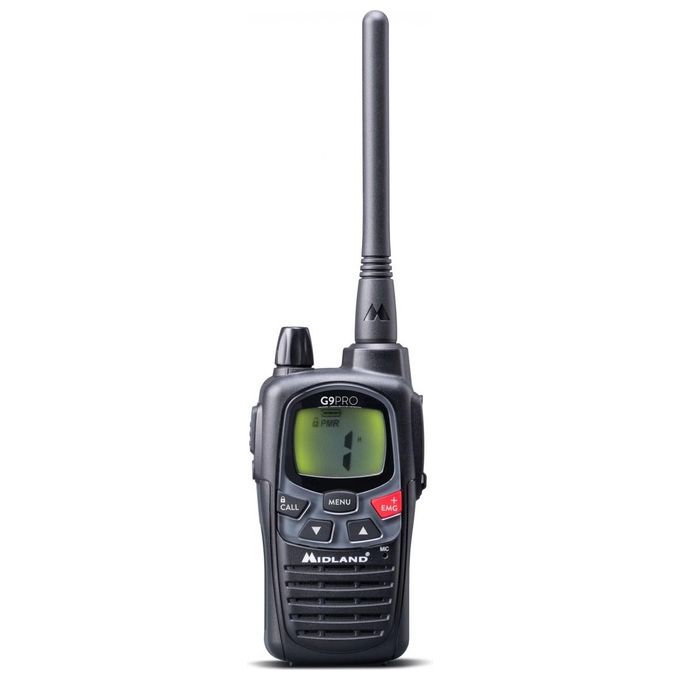 Midland Walkie Talkie G9 Pro, 101 canali, IPX4 impermeabile, 12 km, Nero
