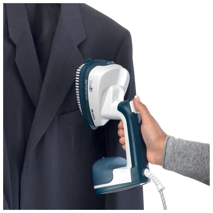 Ariete 6246 Duetto Garment Iron Stiratrice a Vapore Verticale e Ferro da Stiro con Piastra in Ceramica Antiaderente 1000W Bianco-Blu
