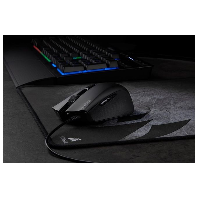 Corsair Harpoon PRO RGB, FPS-MOBA Mouse Gaming Ottico 12000 DPI 6 Pulsanti Programmabili Retroilluminazione LED RGB, Nero