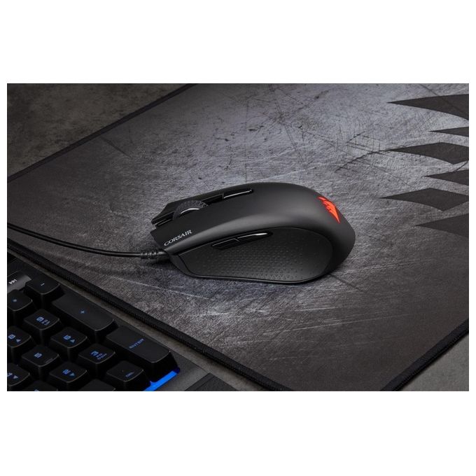 Corsair Harpoon PRO RGB, FPS-MOBA Mouse Gaming Ottico 12000 DPI 6 Pulsanti Programmabili Retroilluminazione LED RGB, Nero
