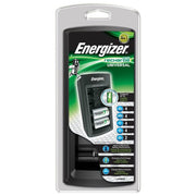 Energizer E301335800 Universal Charger Caricabatterie Universale per AA AAA C D 9 V Tecnologia NiMH 4 Batterie Colore Nero