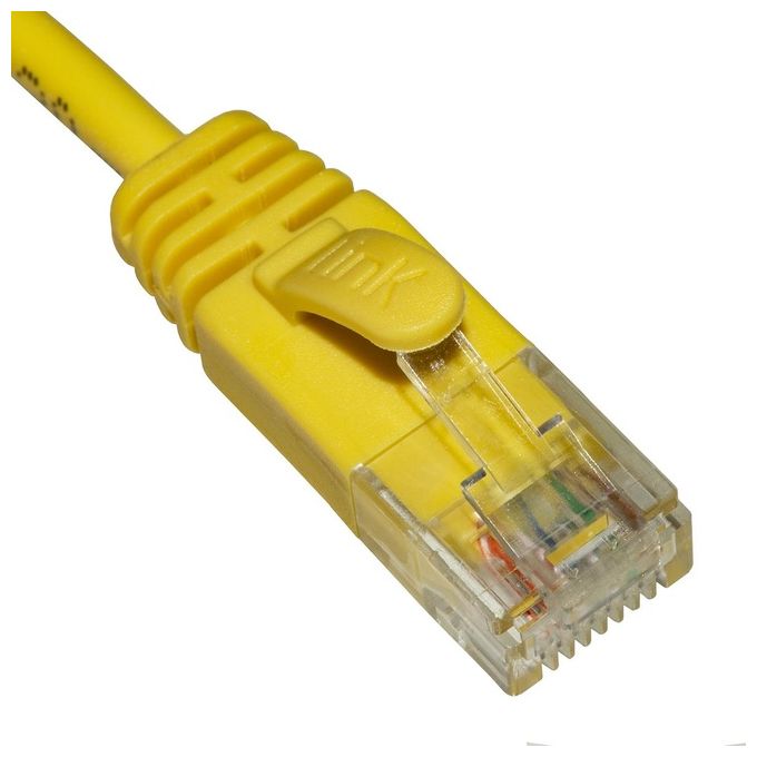 LINK cavo rete categoria 6 non schermato utp colore giallo halogenfree mt 0,5 slim