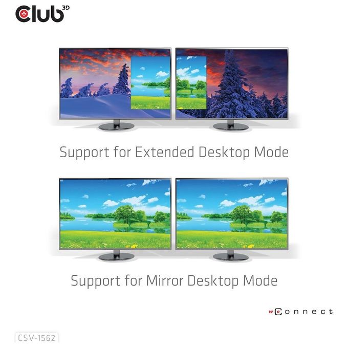 CLUB3D CSV-1562 Docking Station USB 3.2 Gen 1 Type-C con 4 Porte USB-A 3.1 Gen 1 3 Uscite HDMI 2.0 2 DisplayPort 1 Porta Ethernet LAN RJ-45 Gigabit Ricarica Power Delivery 60W colore Nero