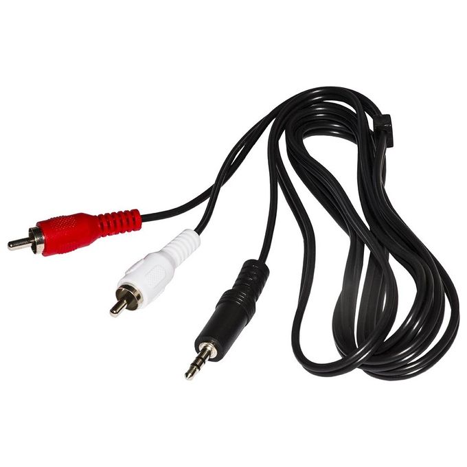 Link cavo stereo con 1 connettore 3,5 mm. - 2 connettori cinch (rca) maschio mt. 1,80