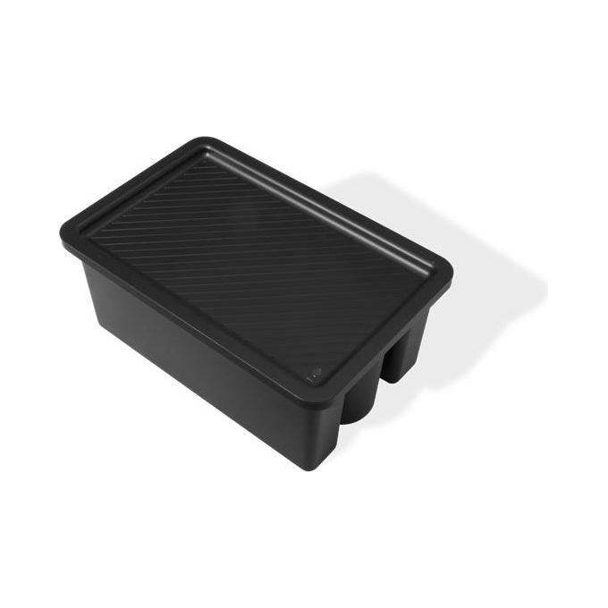 Weber 3400128 Weber Works Cestello di Trasporto con Coperchio a Vassoio in Plastica Resistente e Maniglia Pieghevole Compatibile con Ripiani Laterali Works colore Nero