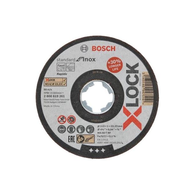Bosch X-LOCK Disco da Taglio 115x1 Std f INOX