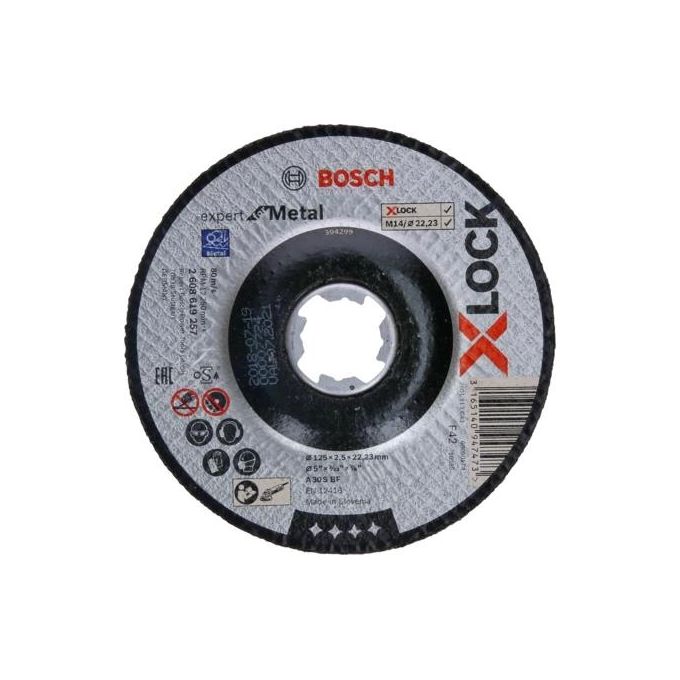 Bosch X-Lock Mola Da Taglio A Centro Depresso Per Metallo 125X2,5Mm