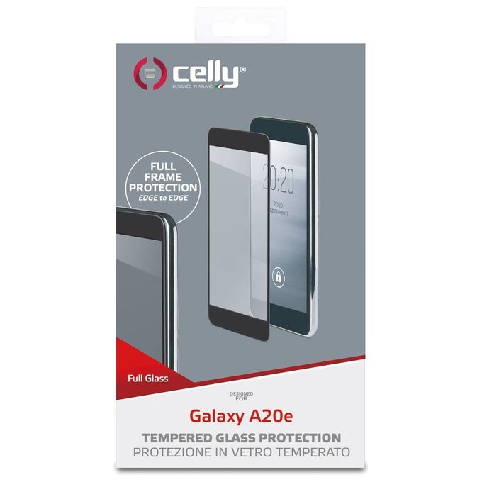 Celly Full Glass per Samsung Galaxy A20 Nero