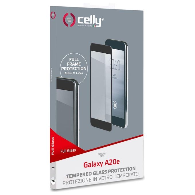 Celly Full Glass per Samsung Galaxy A20 Nero