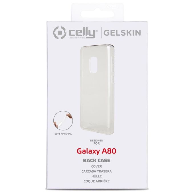 Celly Gelskin Custodia per Samsung Galaxy A80 Trasparente