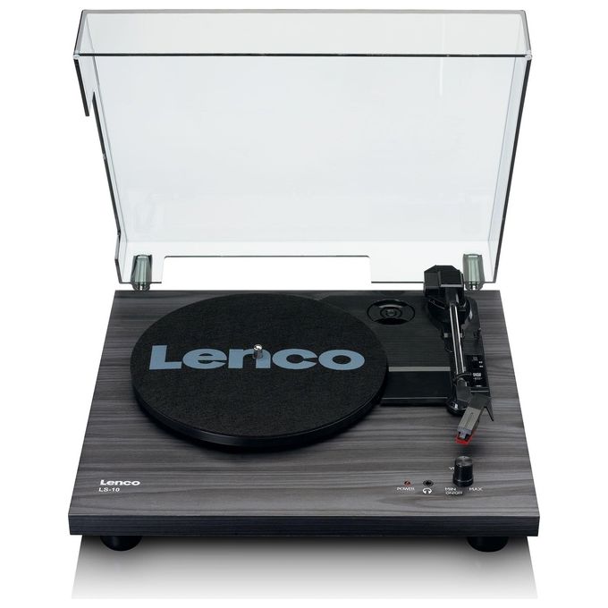 Lenco LS-10WD LS-10 Giradischi con Altoparlanti Integrati Trasmissione a Cinghia 33 e 45 Giri Motore CC Altoparlanti 2 x 3 W colore Nero