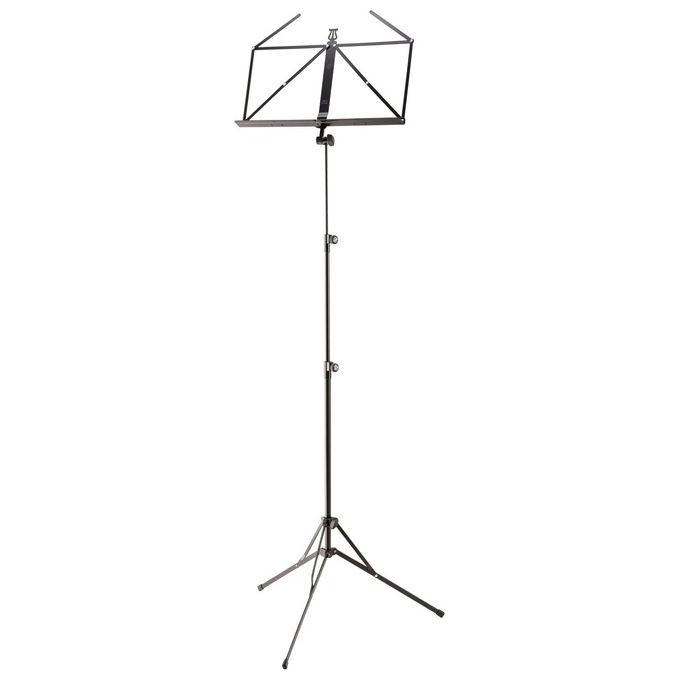KandM 10052-000-55 Leggio Extra Alto Pieghevole in Acciaio Altezza Regolabile da 64 a 150 cm colore Nero