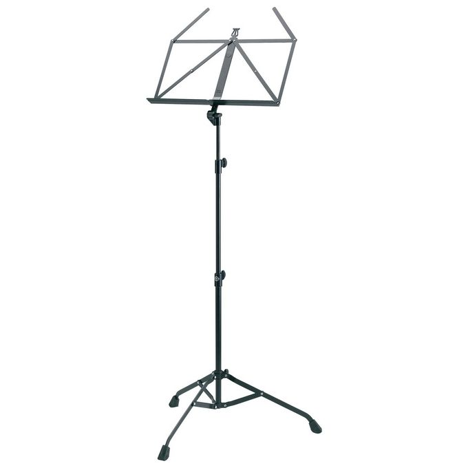 KandM 10700.000.55 Leggio Pieghevole Regolabile da 67.5 a 147 cm con Piano 48.5 x 24 cm Acciaio Nero colore Nero