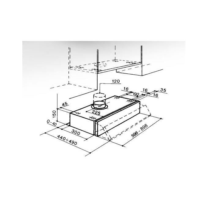 Faber PCH00 SRM AM26A Cappa ad Incasso Aspirante   Classe Energetica D 3 velocita' Sottopensile Portata 370m³-h 60 cm Acciaio Inossidabile 315.0547.818