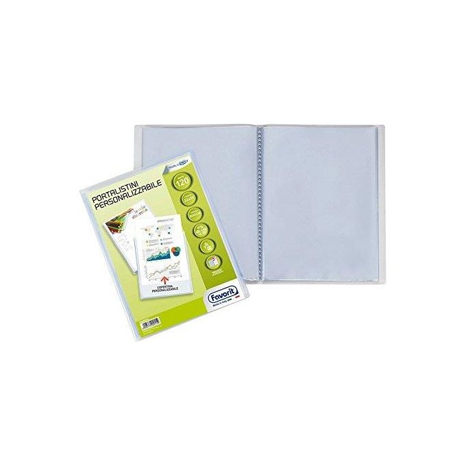 Favorit Portalistino Personalizzabile con 120 Buste Formato Interno 22x30cm Copertina con Tasca Trasparente
