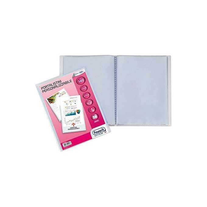 Favorit Portalistino Personalizzabile con 140 Buste Formato Interno 22x30cm Copertina con Tasca Trasparente