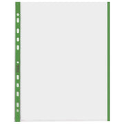 Favorit Confezione 10 Buste a Foratura Universale con Bordo Verde Formato Interno A4 Finitura Buccia d'Arancia