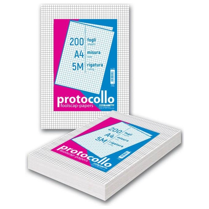 Blasetti 2248A Confezione 200 Fogli a Protocollo 4F