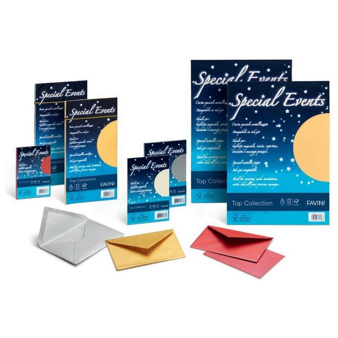 Cartotecnica Favini Confezione 20 Fogli Special Events 120gr A4 Rosa