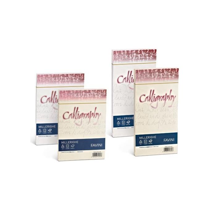 Cartotecnica Favini A69Q324 Confezione 50 Fogli Millerighe 200gr A4 Avorio