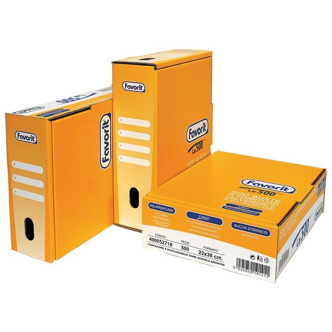 Favorit Confezione 500 Buste a Foratura Universale Spessore Medio Formato 22x30cm Finitura Buccia d'Arancia