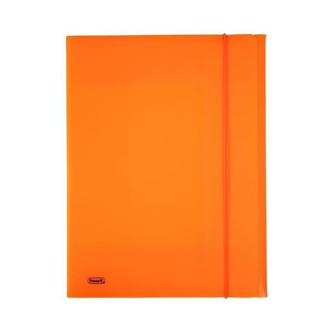 Favorit Cartella 3 Lembi con Elastico 24x33cm Arancione Fluo