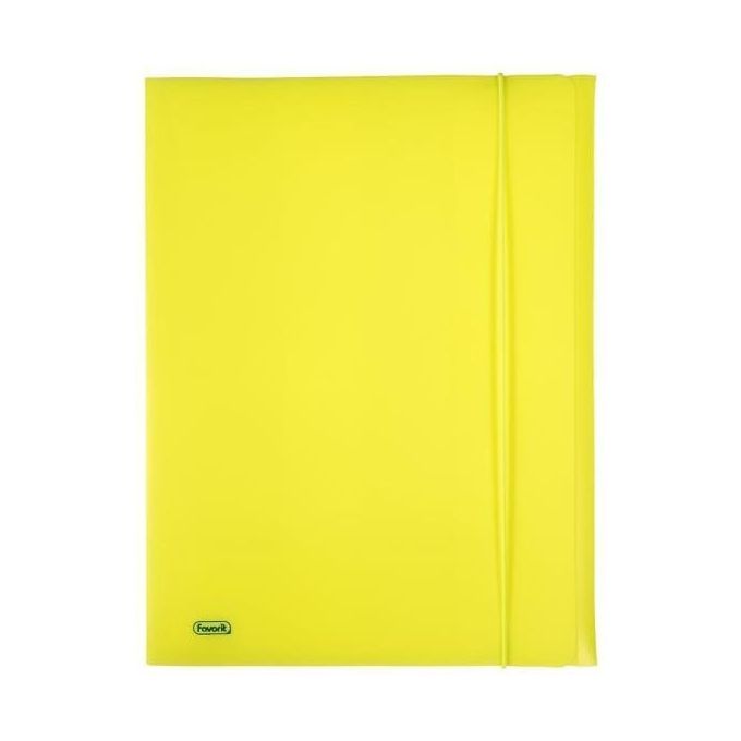 Favorit Cartella 3 Lembi con Elastico 24x33cm Giallo Fluo