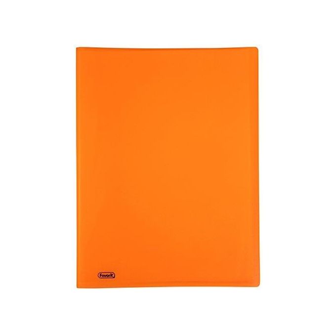 Favorit Portalistino Neon con 60 Buste Formato Interno 22x30cm Arancio Fluo