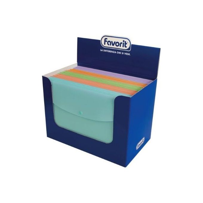 Favorit Snap Busta con Bottone A4 Pastel Assortiti