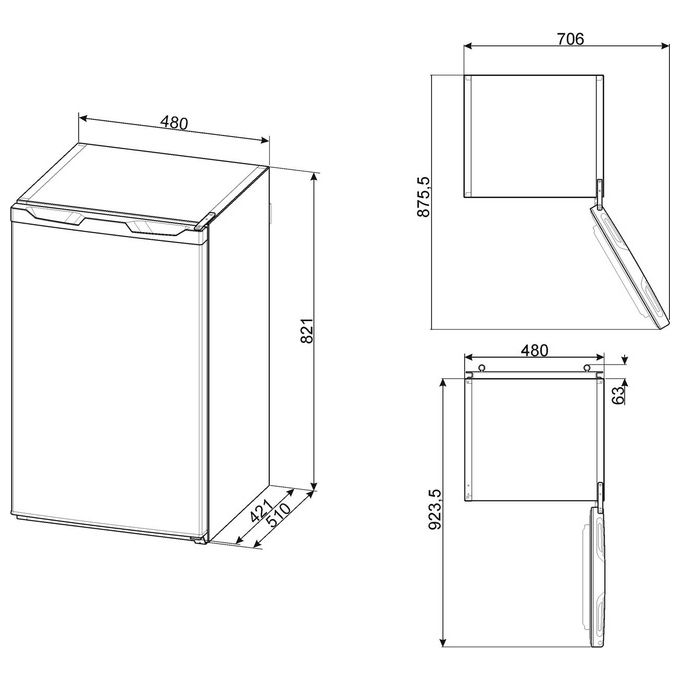 Smeg FF08EW Estetica Universale Congelatore Sottotavolo 63 L 82 cm Classe E 41 dB Statico 3 Cassetti colore Bianco