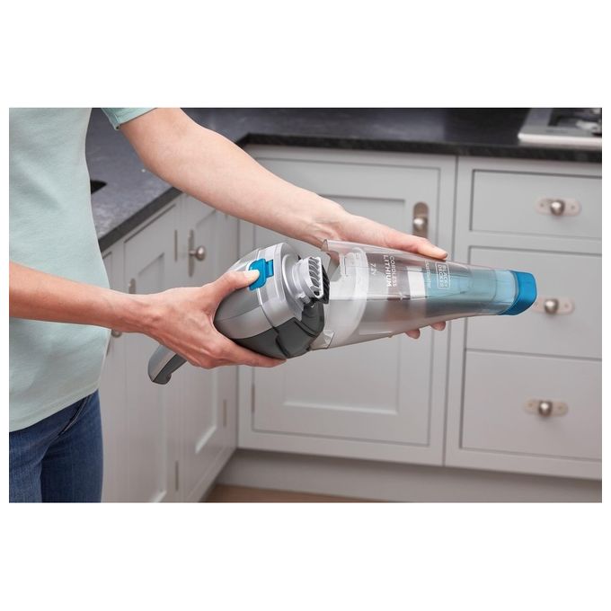 Black+Decker NVC215WA-Q Dustbuster Aspirabriciole Capacita' 0,385 L Tecnologia Litio 7,2 V 10,8 Wh con Accessori Argento-Blu
