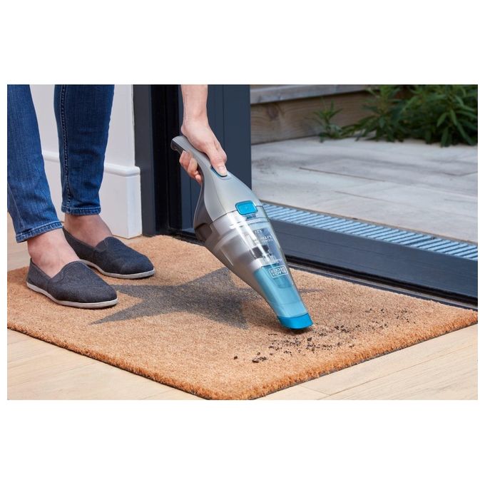 Black+Decker NVC215WA-Q Dustbuster Aspirabriciole Capacita' 0,385 L Tecnologia Litio 7,2 V 10,8 Wh con Accessori Argento-Blu
