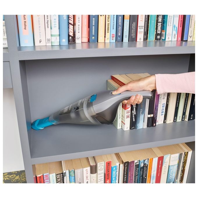 Black+Decker NVC215WA-Q Dustbuster Aspirabriciole Capacita' 0,385 L Tecnologia Litio 7,2 V 10,8 Wh con Accessori Argento-Blu