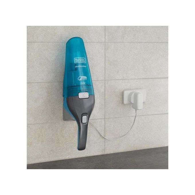Black+Decker WDC215WAQW Aspirabriciole Ricaricabile Solidi e Liquidi Capacita' 0,37 L Autonomia 8 minuti Tecnologia Litio 10,8 Wh Deep Ocean Blue