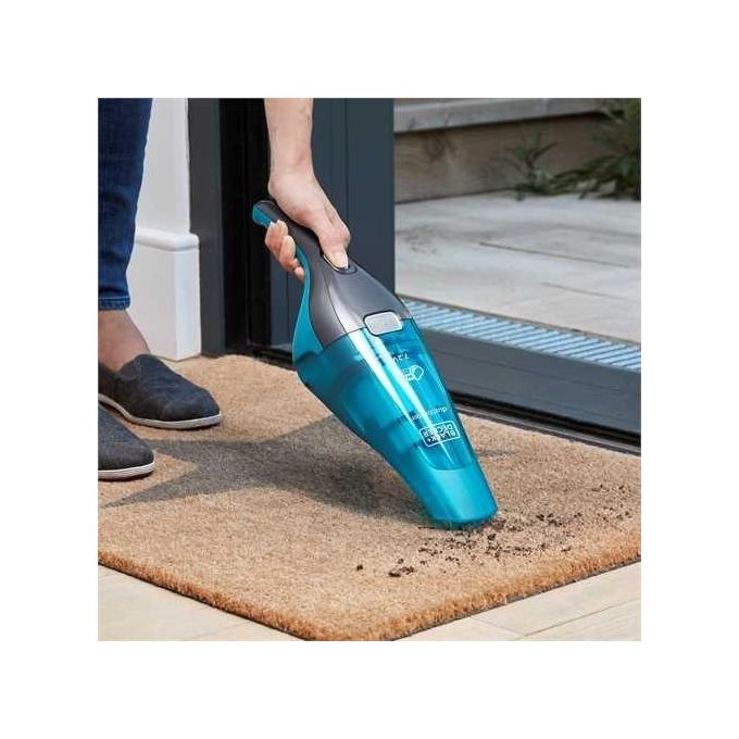 Black+Decker WDC215WAQW Aspirabriciole Ricaricabile Solidi e Liquidi Capacita' 0,37 L Autonomia 8 minuti Tecnologia Litio 10,8 Wh Deep Ocean Blue