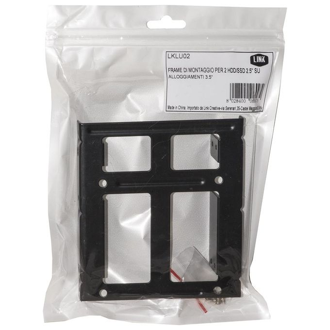 Link frame di montaggio per 2 hdd-ssd 2.5'' su alloggiamenti 3.5'' con viti