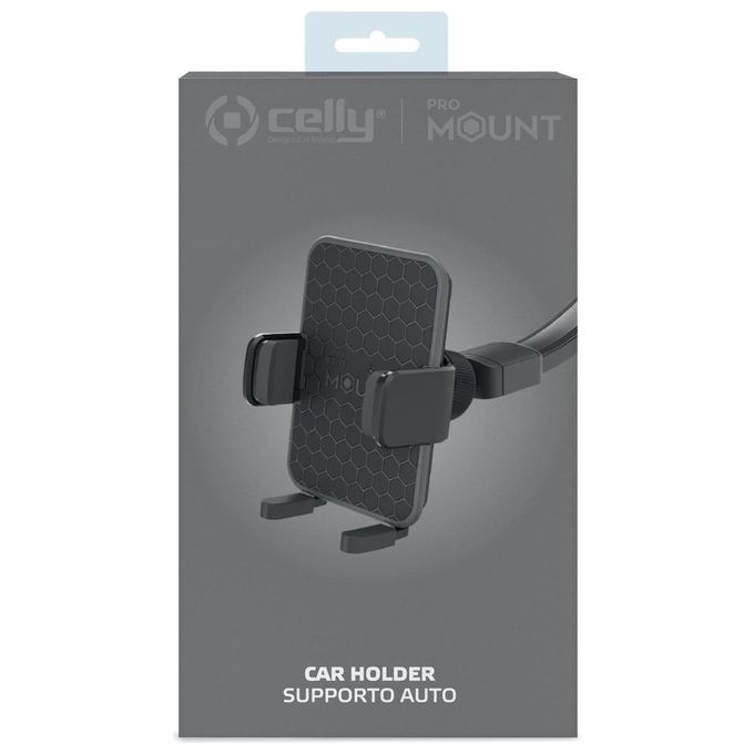 Celly Screen Dash Holder Plus Flex per Smartphone fino a 6,5'' Nero