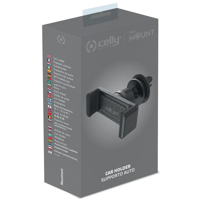 Celly Airvent Holder Supporto per Smartphone fino a 6,5'' Nero