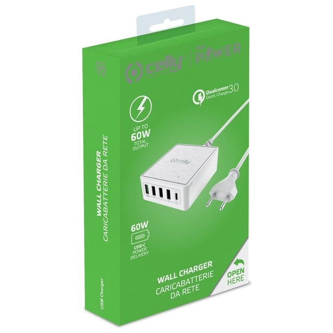 Celly Powerstation Usb-C 60W Bianco